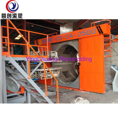 comprar Máquina de rotomoldeo de lanzadera YINGCHUANG CS-2A-2500, equipo de moldeo rotacional industrial de doble brazo para productos de plástico huecos Fabricación en línea