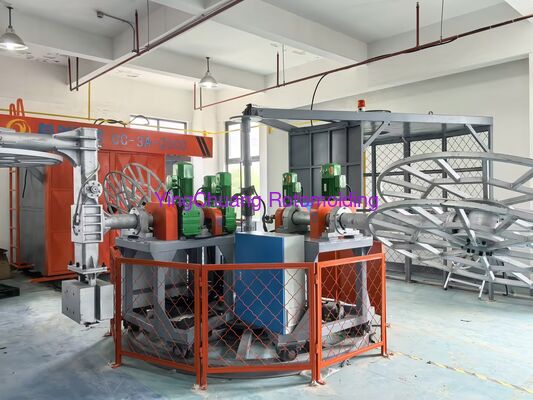 comprar Máquina de moldeo rotativo de carrusel con sistema de control PLC totalmente automático, múltiples configuraciones y cámara de calefacción aislada térmica de alta eficacia Fabricación en línea