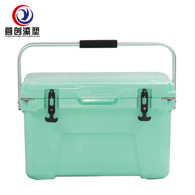 Caja de enfriador de molde rotativo en verde resistente a los rayos UV con mango