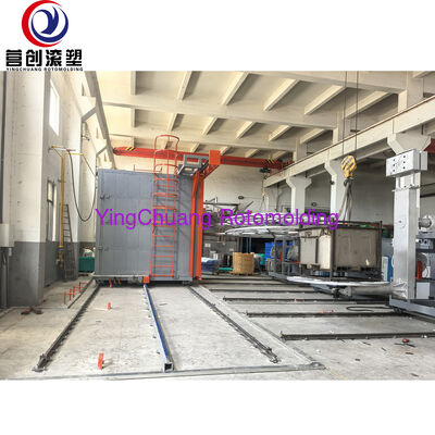 YINGCHUANG CS-3A-3500 Equipo de rotomoldeo con lanzadera de tres brazos, máquina de moldeo rotacional automática a gas para productos de plástico PE huecos grandes