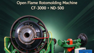 Juego de rotomoldeo de llama abierta Yingchuang CF-3000 y ND-500 | Máquinas combinadas para tanque de agua lleno y tapa