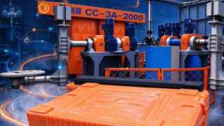 Máquina de rotomoldeo de torreta CC-3A-2000 | Produzca cuerpo y tapa del refrigerador en una sola máquina | yingchuang